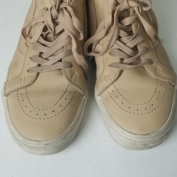 Van\'s Tan Leather Unisex Skateboard Hi Top Shoes main image 6
